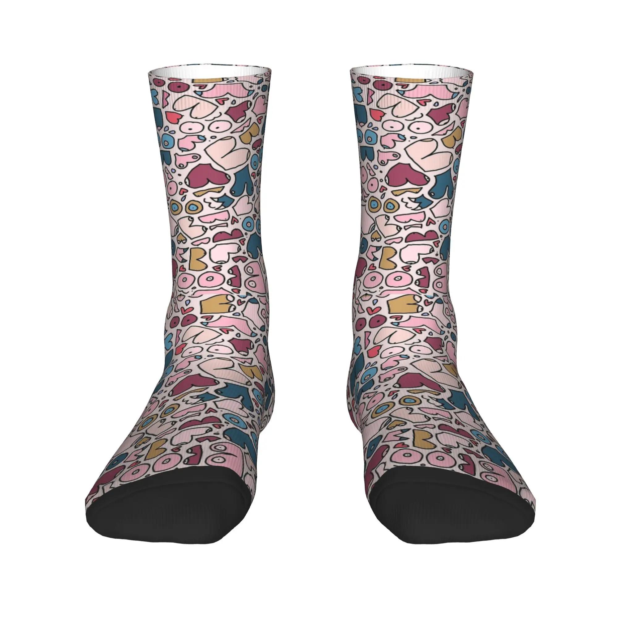 modern tit Breast Pattern  Boobs Stockings  Graphic Vintage Socks Winter Non Slip Socks Men Running Comfortable Socks