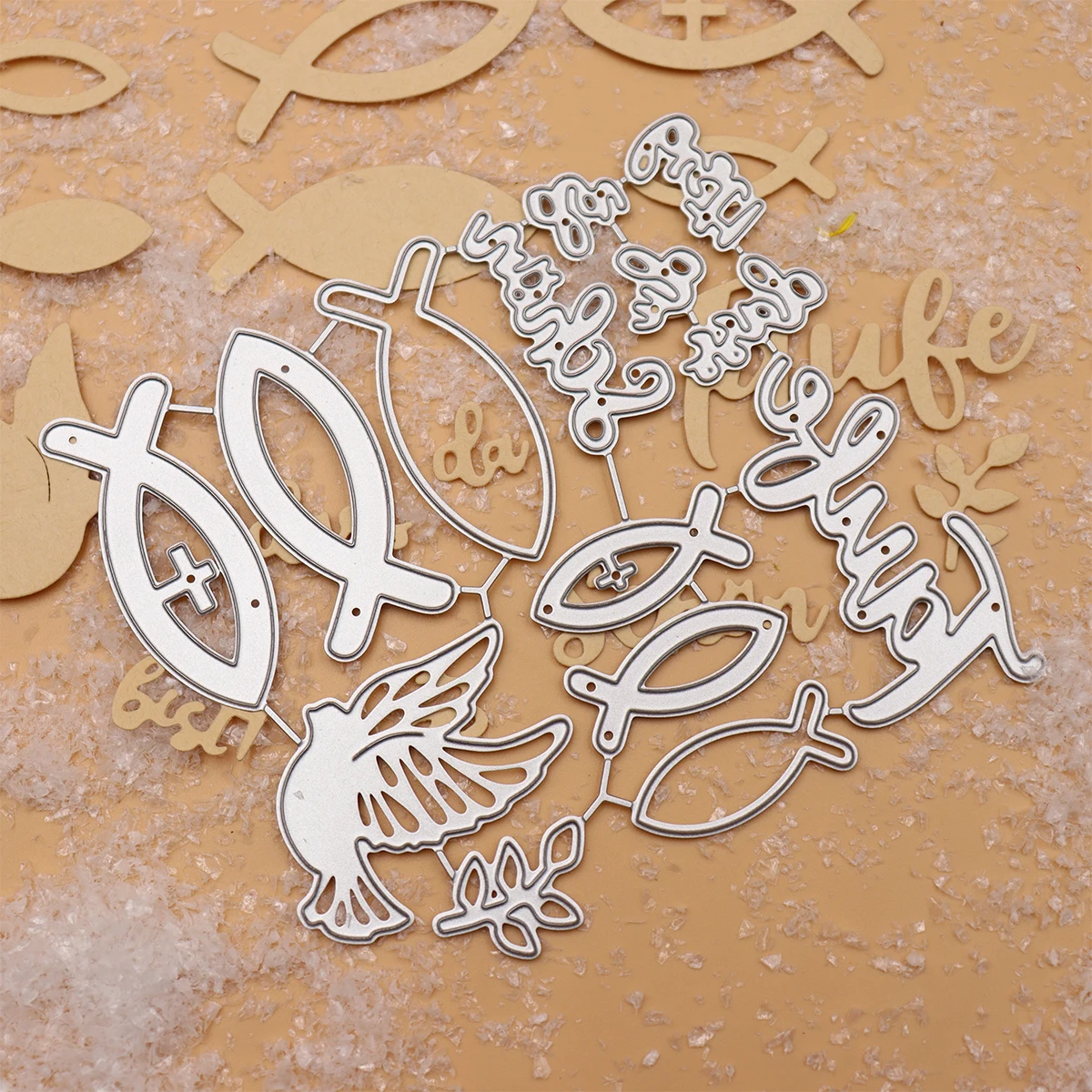 Peace Dove Bird Letter Fish Leaf Set Die Cuts Scrapbooking Carbon Steel Mold Crafts Metal Cutting Dies 2024 New Arrivals