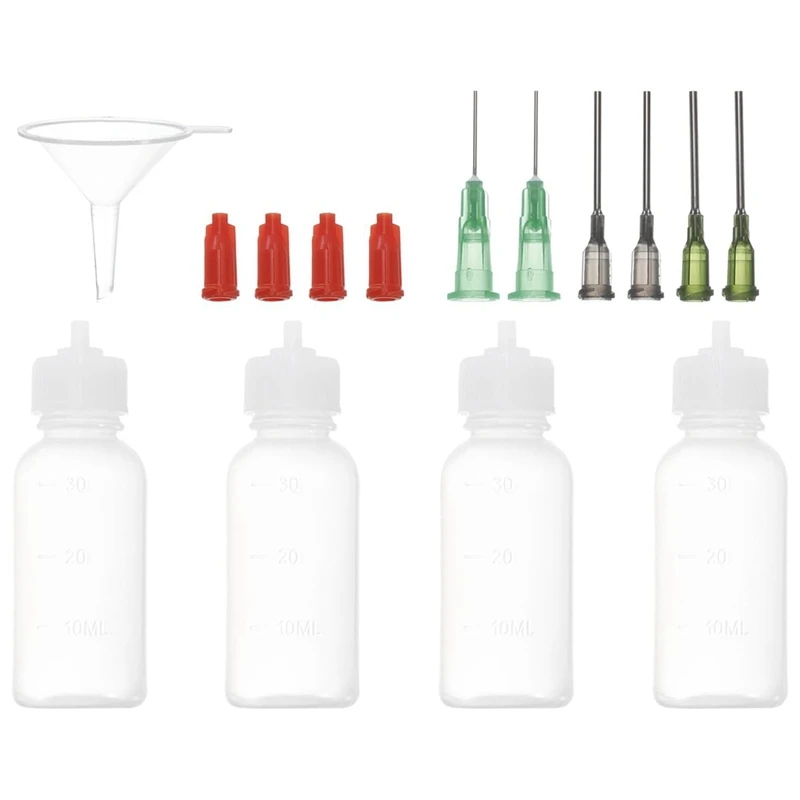 1 Oz Precision Applicator Bottles, 4Pcs 30Ml Needle Tip Squeeze Bottle Small Squeeze Bottles Mini Needle Bottle