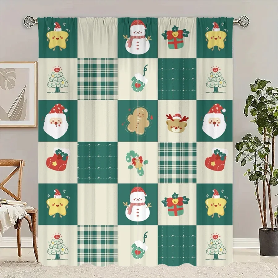 

Santa Claus jigsaw puzzle printed curtains, Christmas decorations, home decorations, room decorations