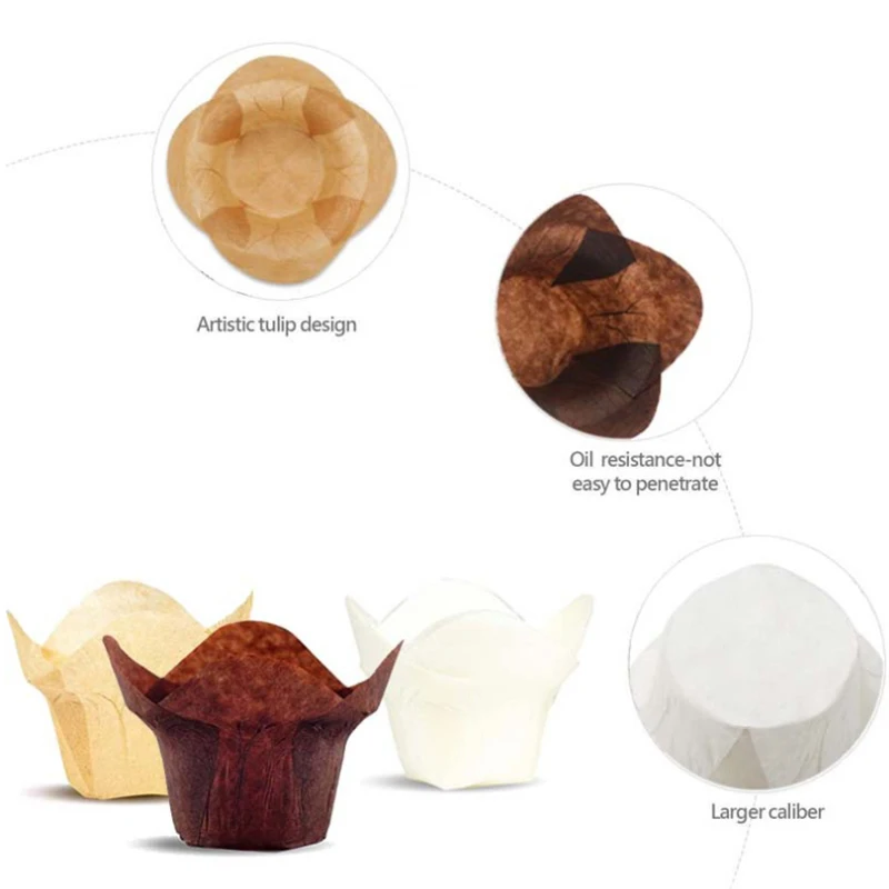 100 pz Stile Loto Cupcake Liner Tazza di Cottura Lotus Muffin Cupcake Tazza di Carta Oilproof Cake Wrapper Bakeware Pasticceria Strumenti