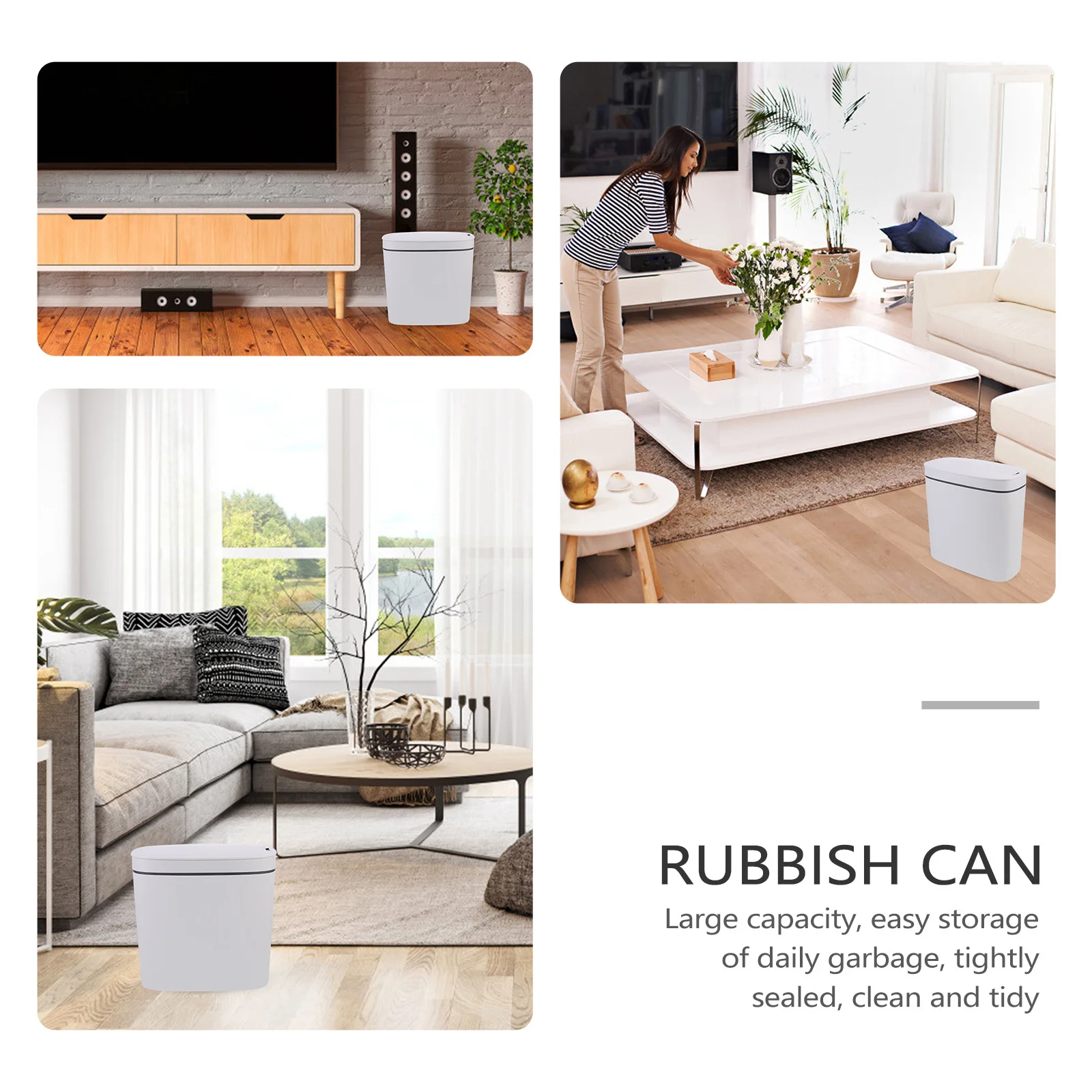 

Smart Sensor Trash Can 12L Usb Charging Automatic Intelligent Waste Bin For Kitchen Bathroom Toilet Garbage Can