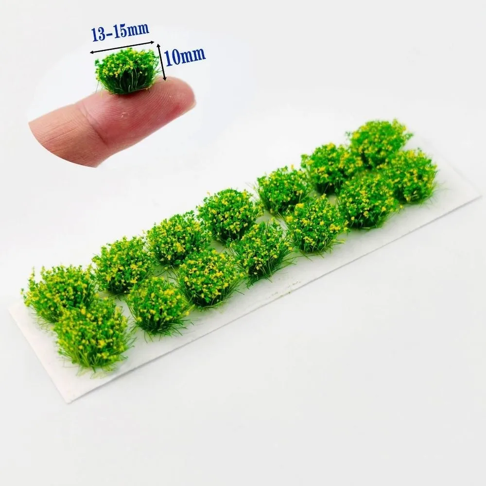 14pcs/set Multicolors DIY Miniature Garden Decor Plastic 13~15mm*10mm Durable Static Scenery Model Landscape Wargame Grass Tufts