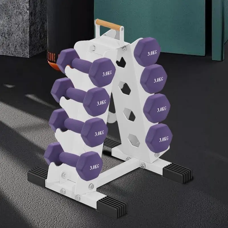 Weight Rack A-Shaped Home Gym Storage Solution Weight Tree Rack Dumbbell Storage Rack Sturdy Carbon Steel Construction Anti-Slip