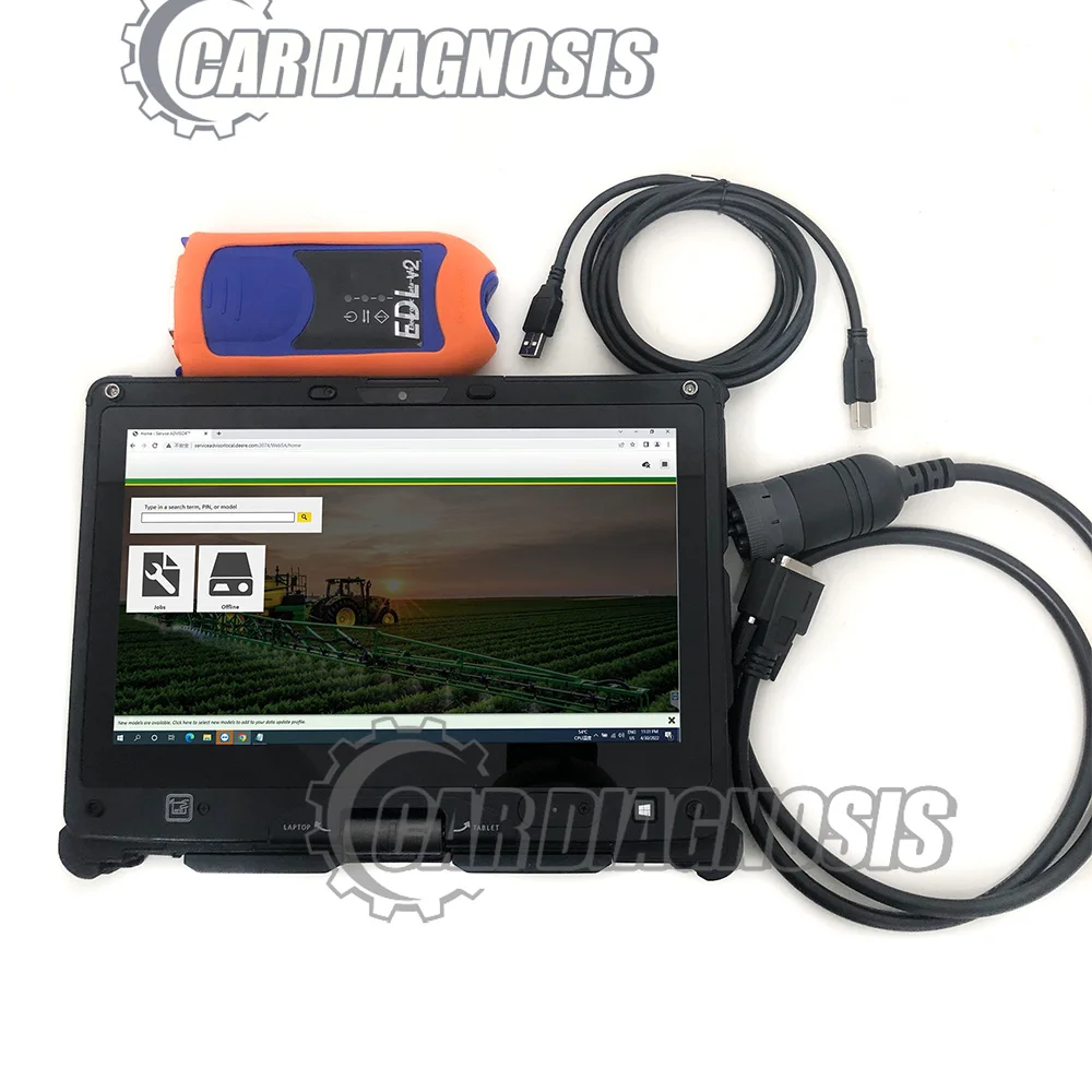 for V2 AG CF Agricultural Construction Equipment Commercial and Consumer for EDL V2 Diagnostic+Getac V110 laptop touchscreen