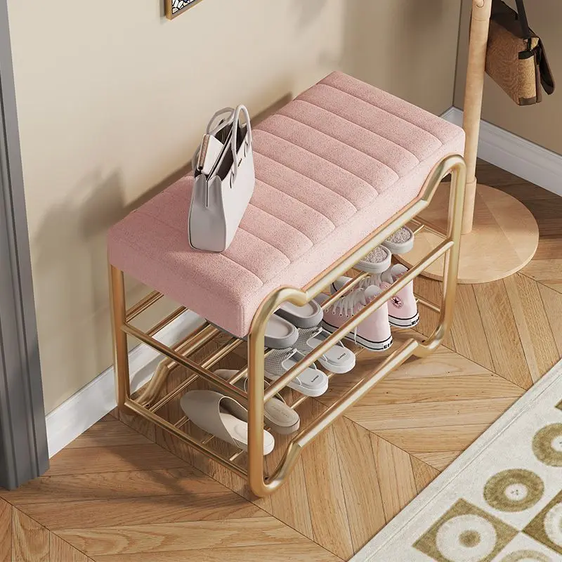 3 Layer Nordic Shoe Changing Stools Household Door Light Luxury Ottomans Living Room Furniture Bedroom Sofa Bench Shoe Stool