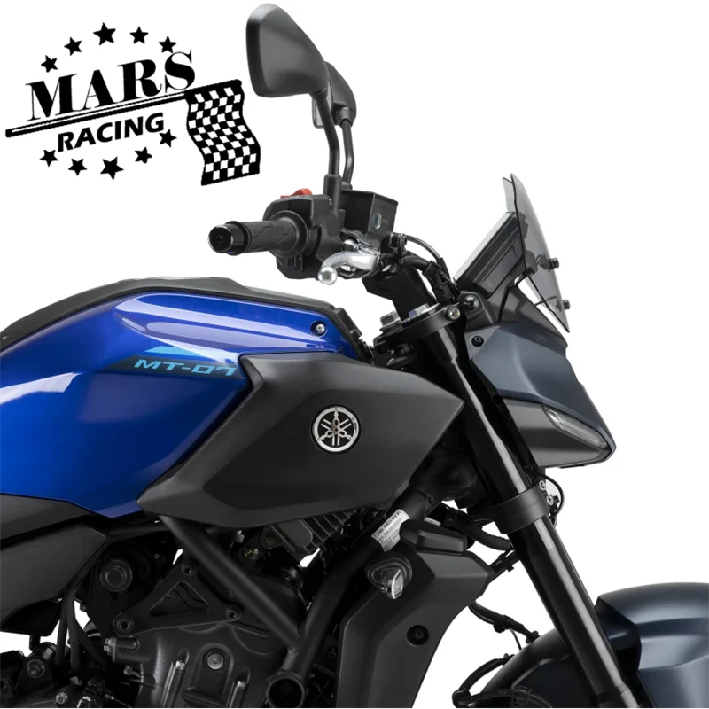 يناسب ياماها MT-07 MT07 2025 2026 دراجة نارية الزجاج الأمامي الألومنيوم عدة منحرف الزجاج الأمامي القصير #6