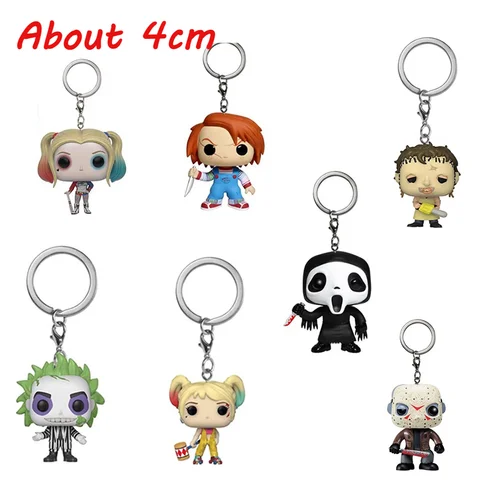 HOT Style Anime Terror Ghost Quinn Key Chain Scary Doll Pendant Keychains Bag Jewelry