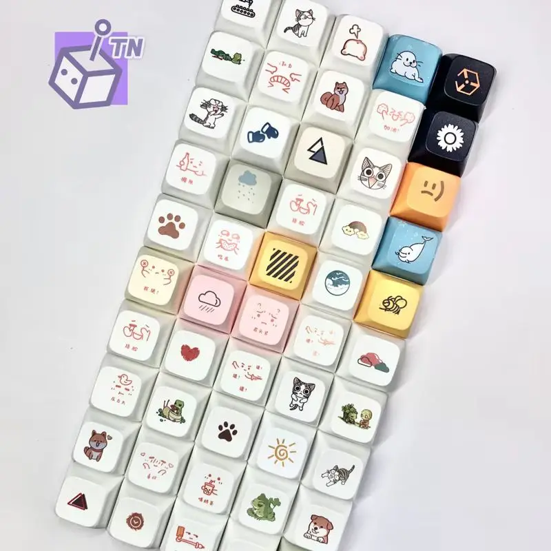 Originality Cartoon Keycaps 1u Personalized Xda/Moa Highly Cute Creative Additional Keys Customized Mechanical Keyboard Key Cap