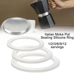 1Pcs Mocha Pot Coffee Pot Replacement Gasket Seal For Coffee Espresso Moka Stove Pot Top Silicone Rubber With 1 Sieve