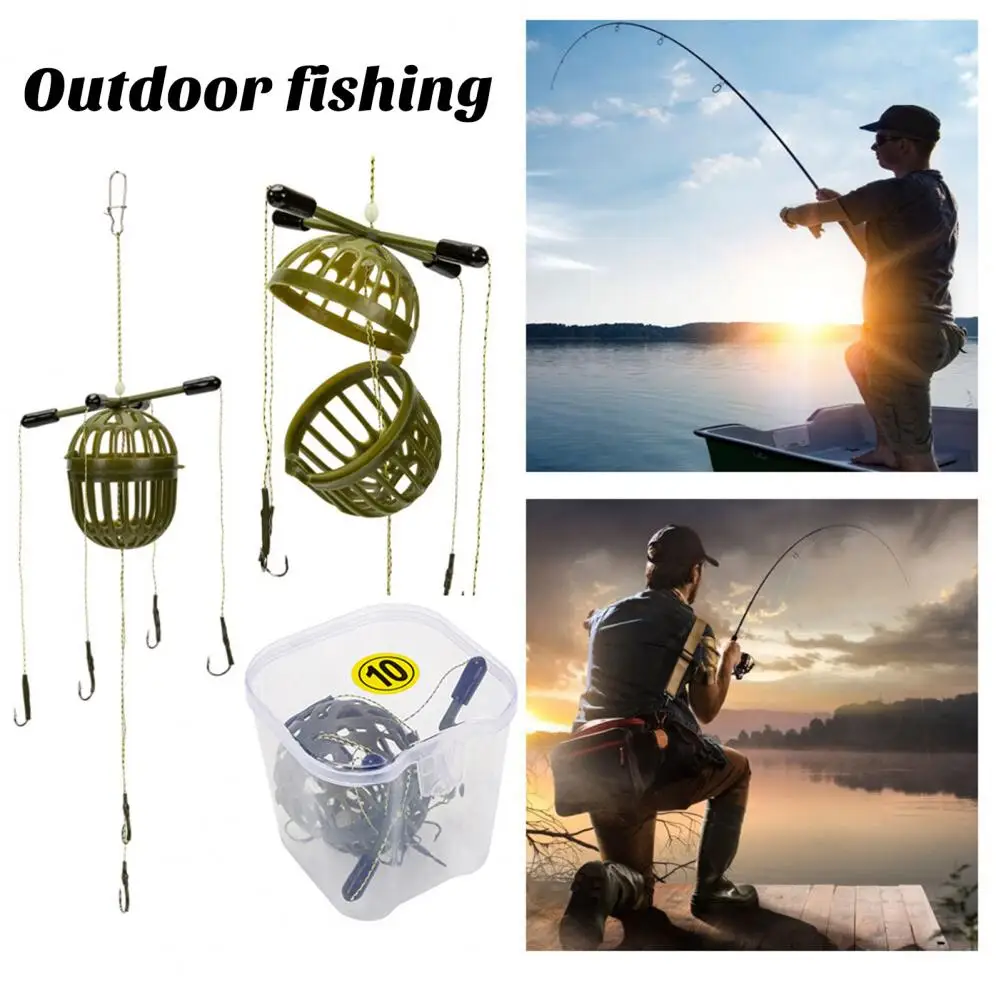 1Pcs Fishing Hooks Explosion Baits Cage Sea Box Hook Monsters With Six Strong Carbon Steel Plastics Carp Spherical Tackle Tools