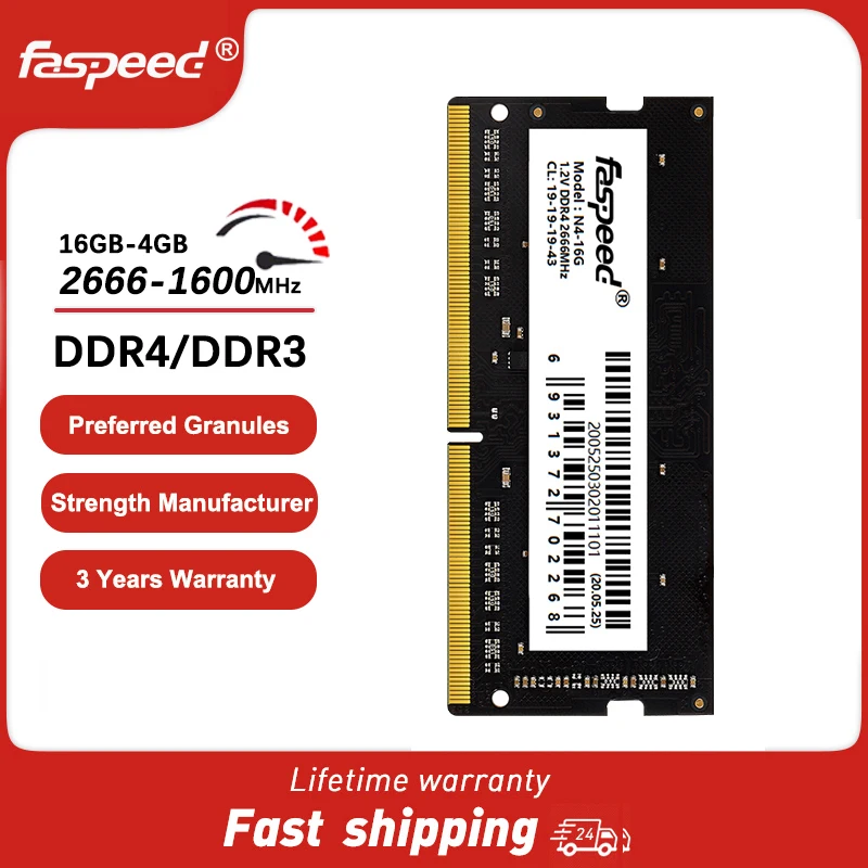 Оперативная память для ноутбука Faspeed DDR3 8 ГБ ОЗУ DDR4 2666 МГц 1600 МГц 2400 МГц 3200 МГц 4 Гб 16 Гб DDR4 Sodimm внутренняя память для ноутбука