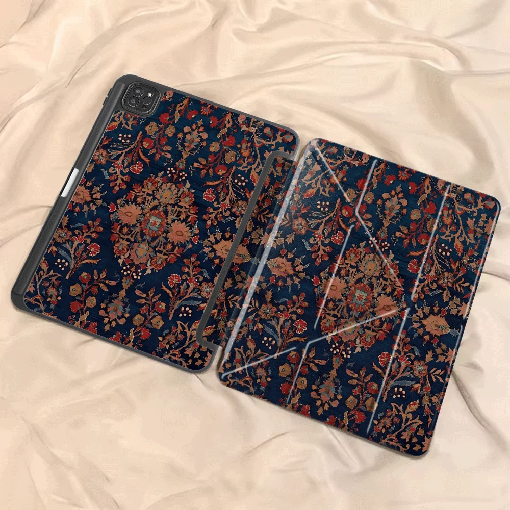 

Retro Pattern Tablet Case For iPad Pro 11th 10th 9th 8th 7th 12.9inch Air 4 5 M3 M2 1 2 M4 11inch Mini 6 7 Pro 2025 Holder Cover