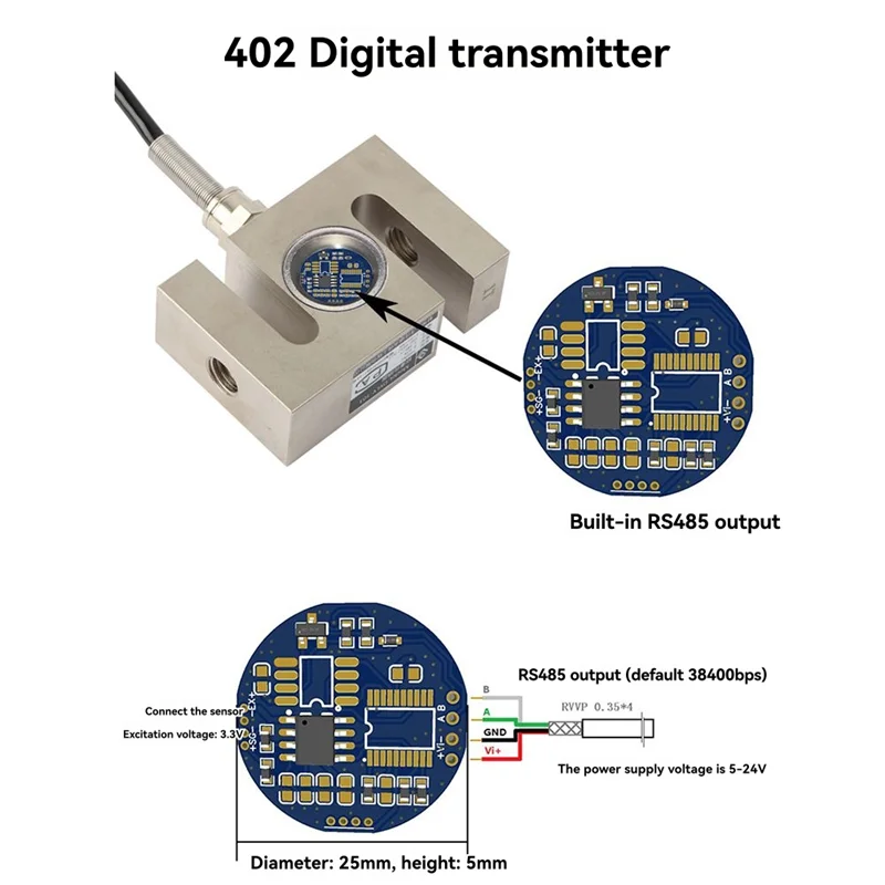 TTKK-RS485 Digitale gewichtssignaalzender Micro voor elektronische printplaat voor elektronische computerweegschaal
