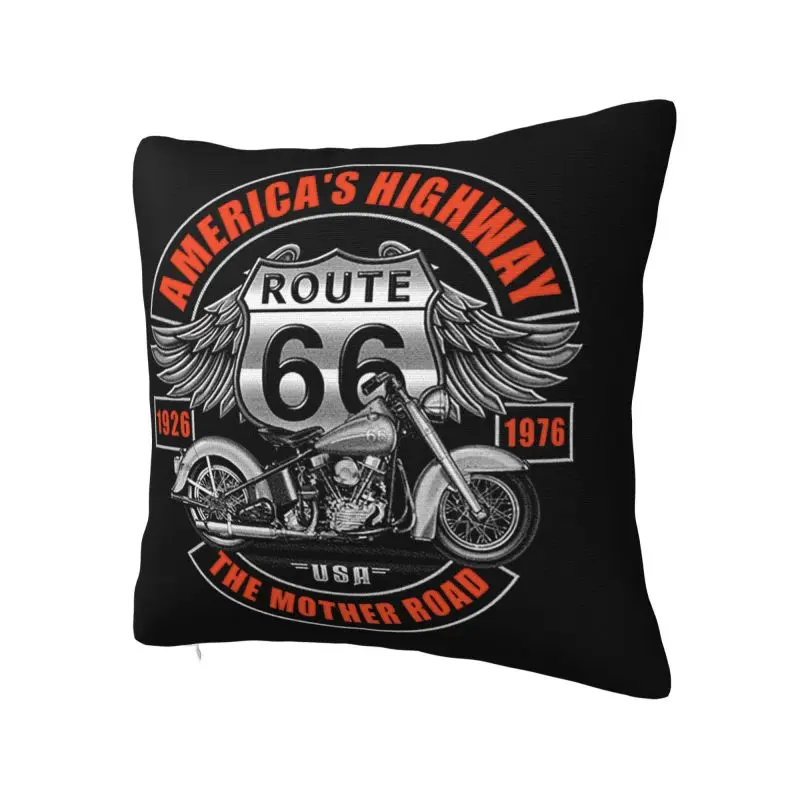 Americas Highway Route 66 Throw Pillow Case 55*55cm Decorative Cushion Cover Velvet Polyester Pillowcase Double-sided Printing