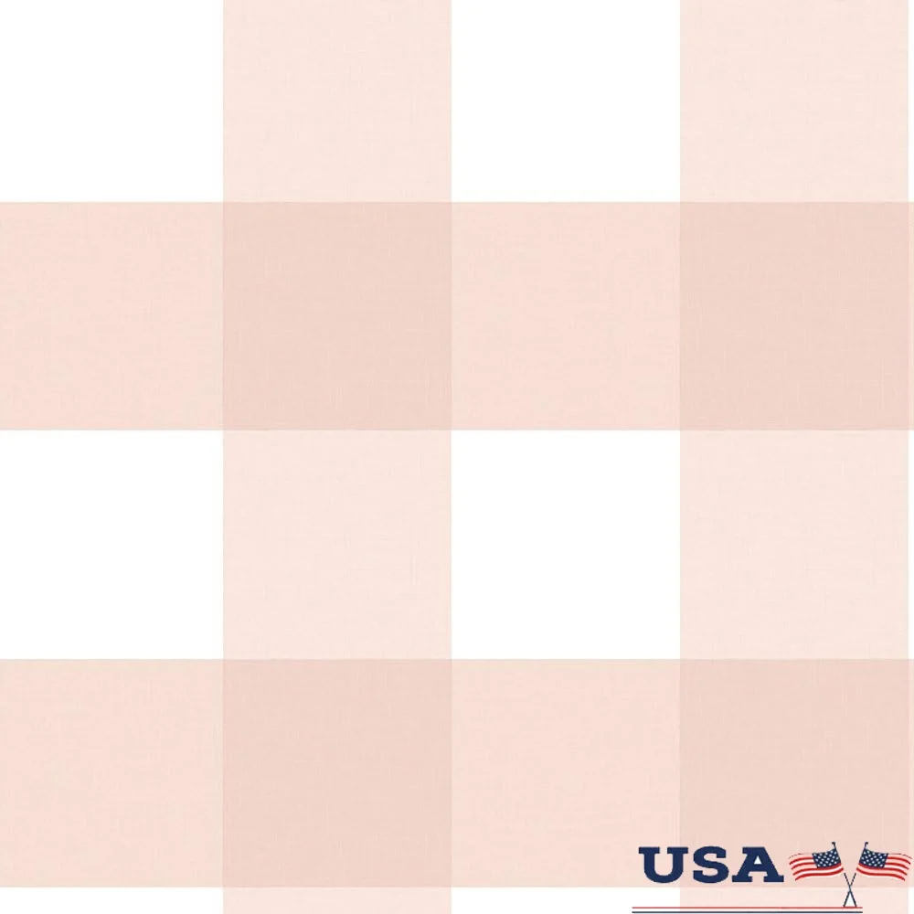 

Предварительно продаванные тяжелые бумажные обои, розовая клетчатая ткань, скандинавский дизайн, домашний декор, рулон 20 футов, 56 кв. футов, покрытие, внутренняя стена