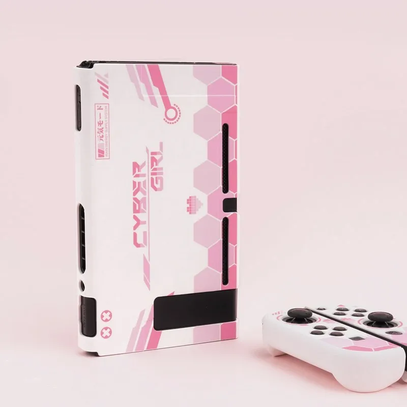 GeekShare Nintendo Switch Ốp Lưng Kawaii Hồng Bé Gái Chiến Binh Mecha Cứng Full Bao Vỏ Joy-Con Dành Cho Máy Nintendo Switch phụ Kiện
