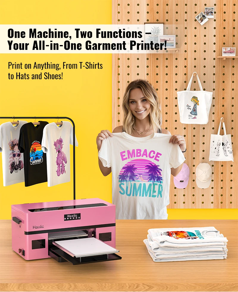Quality Certification A3 Single-Head DTG & DTF 2-in-1 Printing Printer For PET Film T-Shirt Printing One-year Warranty