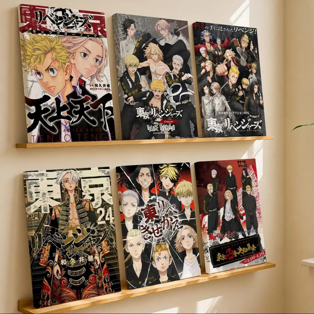 Street Gang Anime T-Tokyo Revengers Framed Wall Painting Canvas Art Poster with Solid Wood Frame for Living Room Home Decor