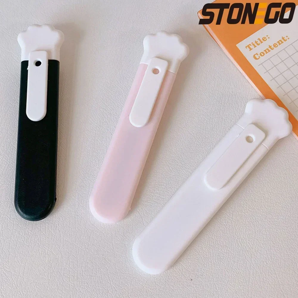 STONEGO น่ารัก Cat Paw Utility มีด Mini แบบพกพาเครื่องตัดกระดาษที่เปิดจดหมายเครื่องตัดกล่องสําหรับ Office School Craft