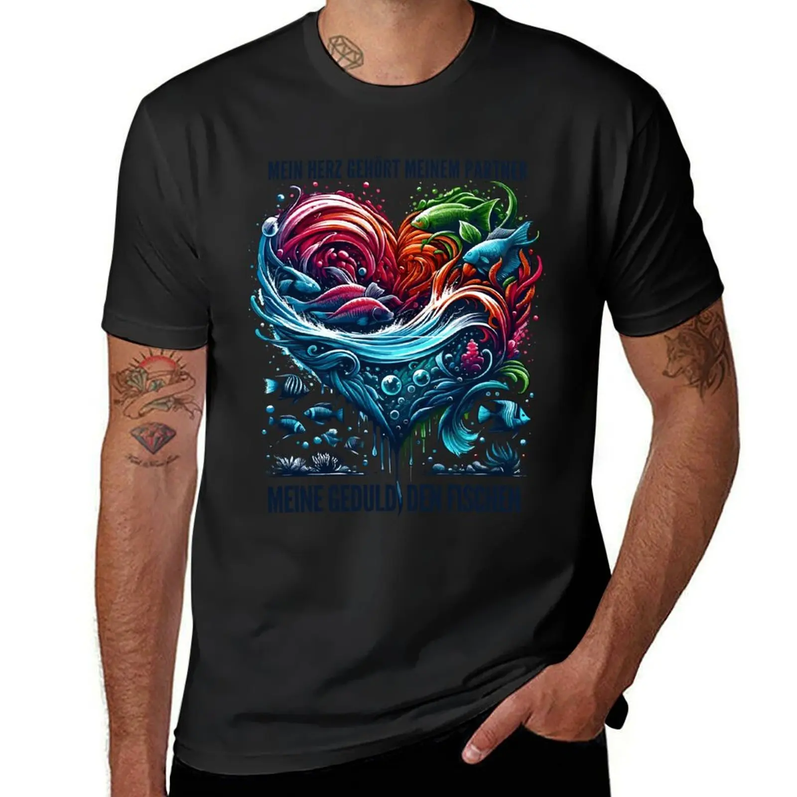 

Aquarium hobby and partnership, heart and patience T-Shirt tees summer top hippie clothes mens graphic t-shirts anime