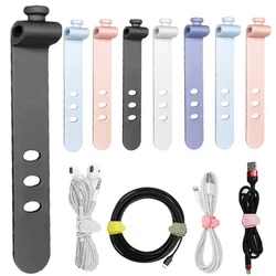 Silicone Cable Straps Wire Organizer for Iphone Samsung Earphone Mouse Audio Reusable Fastening Cable Ties Cord Home Office