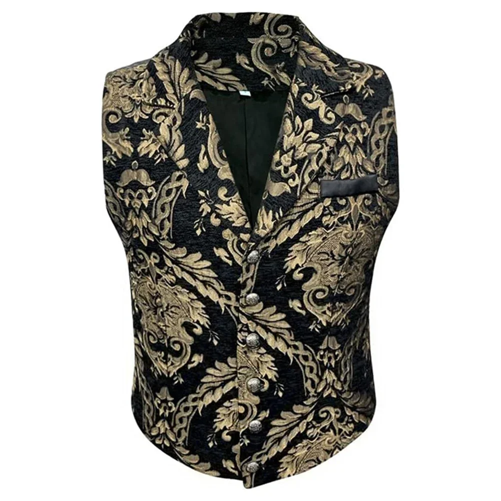 Victorian Cosplay Gothic Vest  Men's Waistcoat With Decorative Pattern  Formal Business Casual Suit Vest