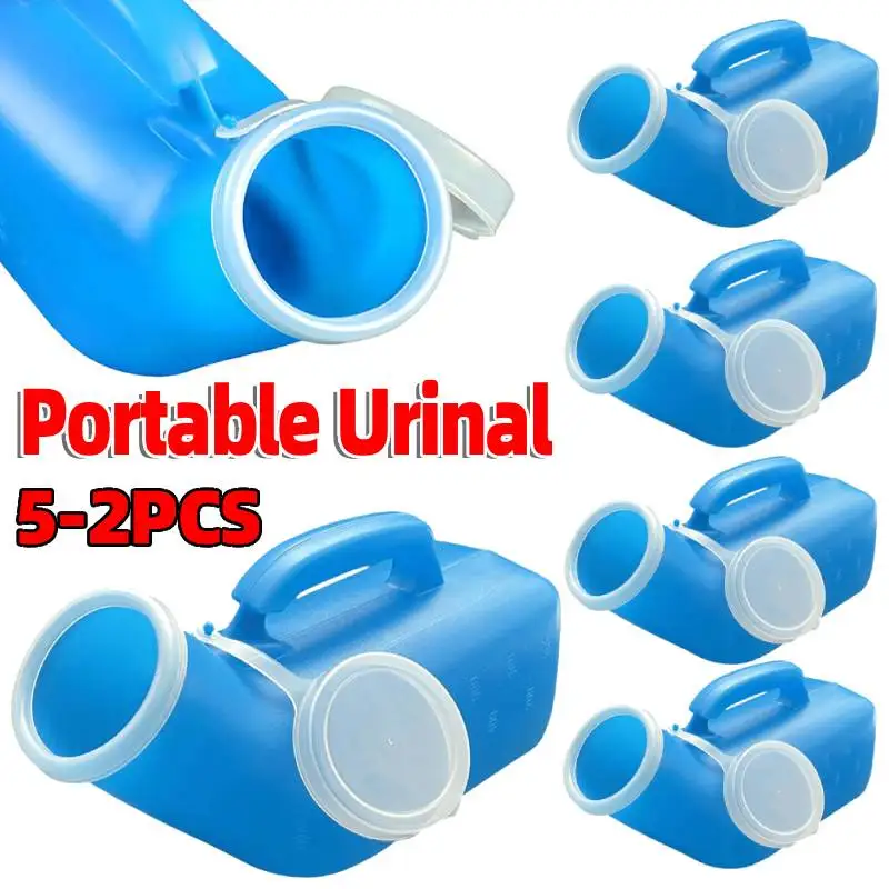 

2-5 шт. портативных мужских мочеприемников объемом 1200 мл, непроливающиеся пластиковые контейнеры для мочи с крышкой для автомобиля, для пожилых людей при недержании