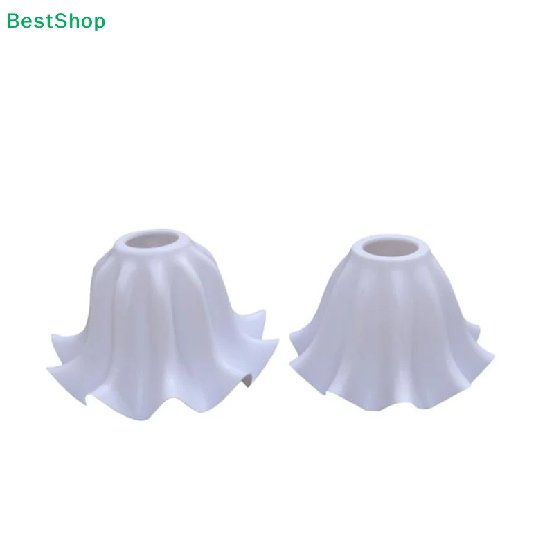 〔R〕White Frosted Glass Ruffled Lamp Shade - Wave-Edge Replacement Lampshade for Table Lamps, Pendant Lights & Wall Sconces