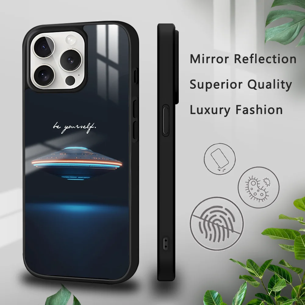 UFO Flying Objects Phone Case For iPhone 16 15 14 13 12 11 Pro Xs Max Mini Plus Celulares Hard Funda