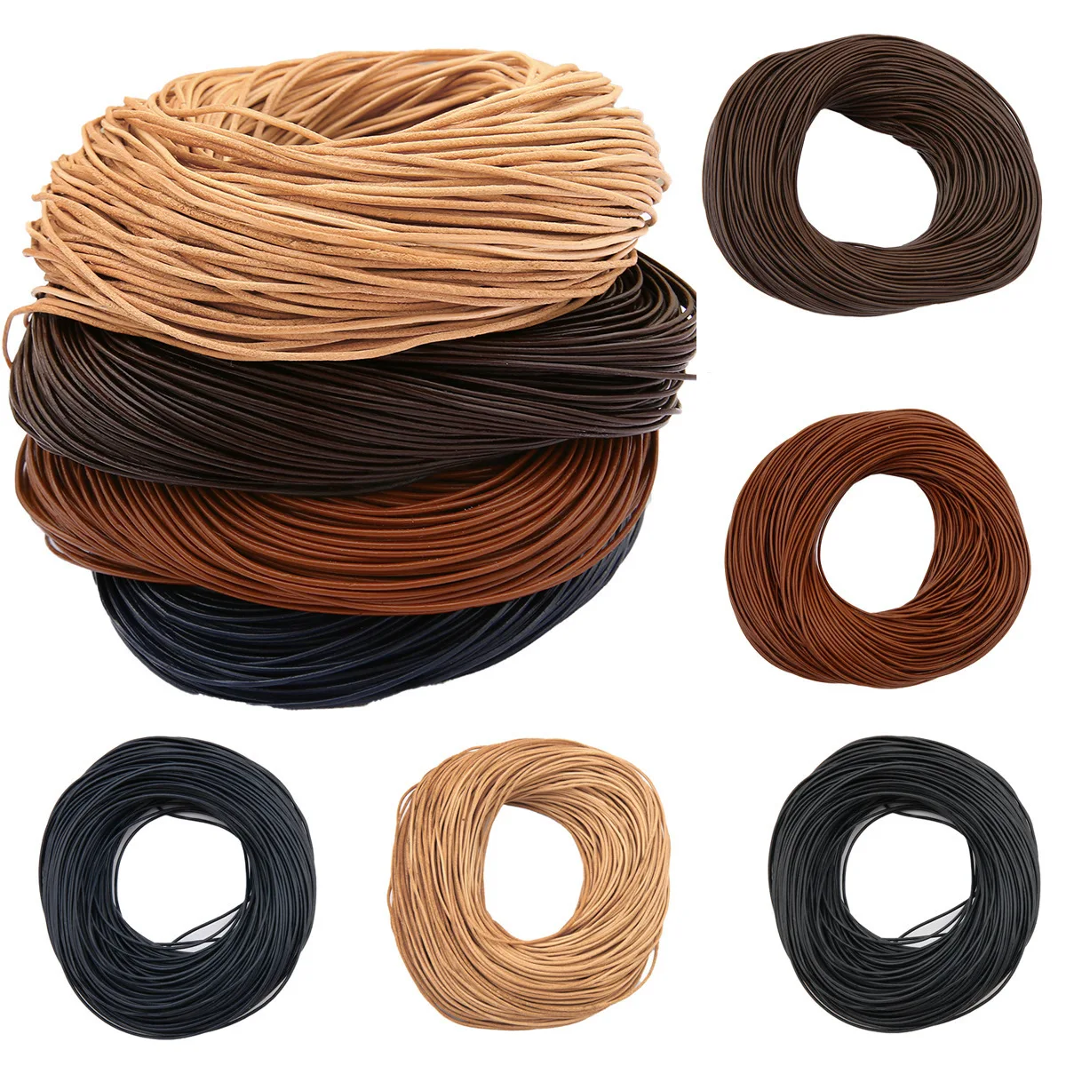 

1/1.5/2/3mm 10m/lot Cowhide Leather Round Rope For Necklaces Bracelets DIY Jewelry Making Accessories Braided Crafts