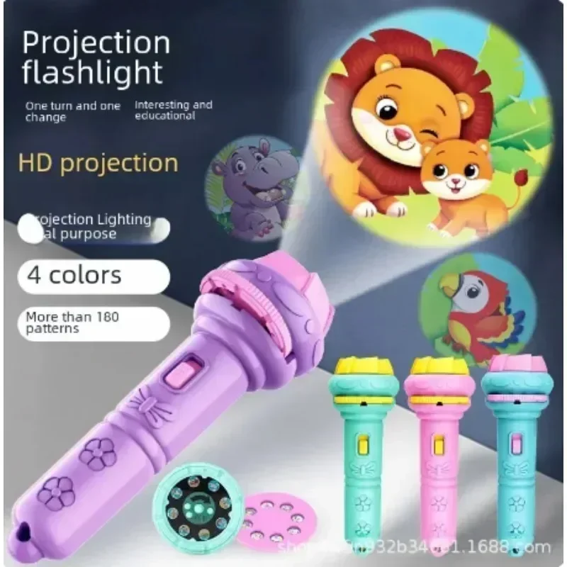 

Projetor de desenho animado infantil, mini lanterna, brinquedos de educação infantil para bebês, presentes de aniversário