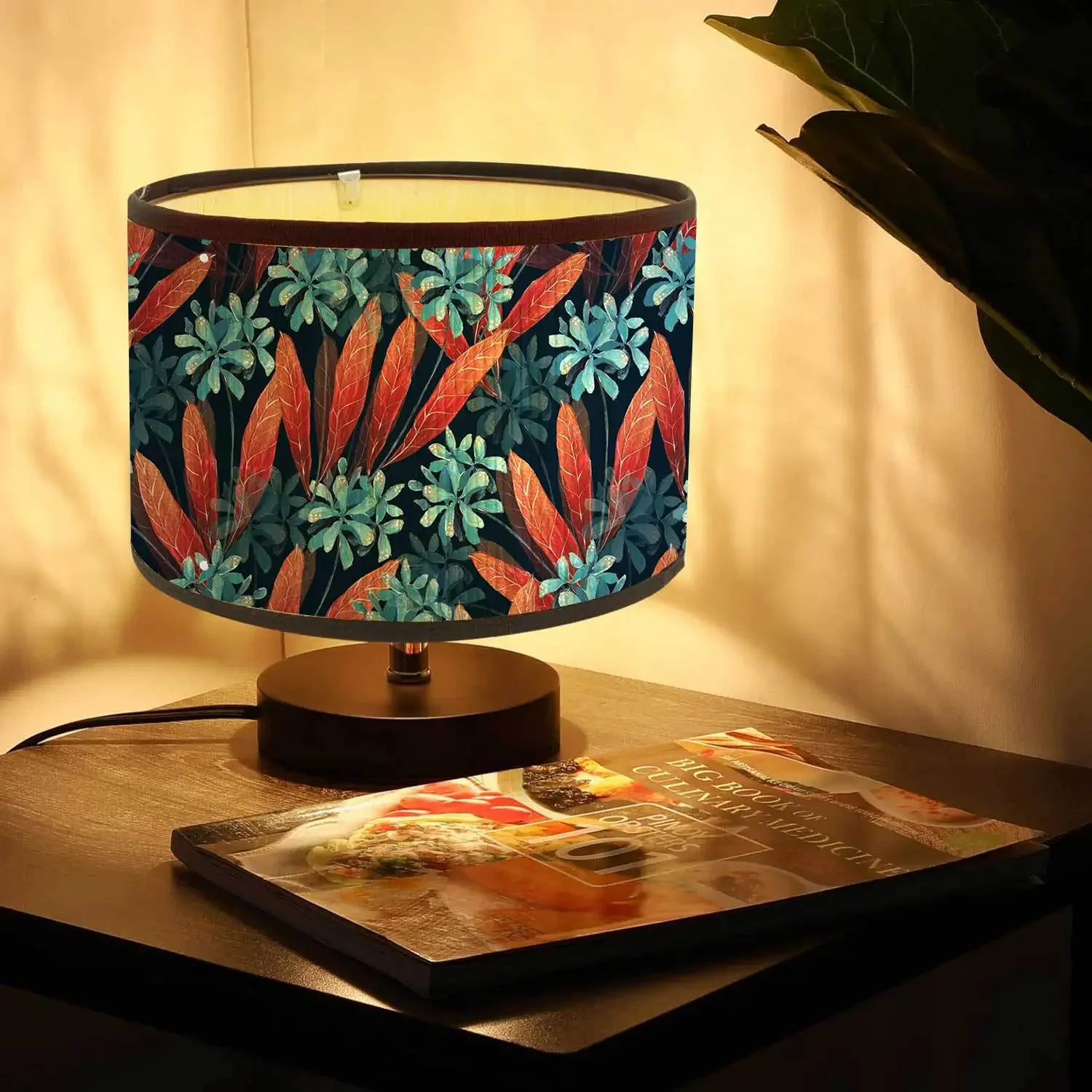 Vintage Flower Print Lampshades Bamboo Handmade Lamp Cover Foldable Hanging Floor Lamp with Light Cover Home Art Chandelier