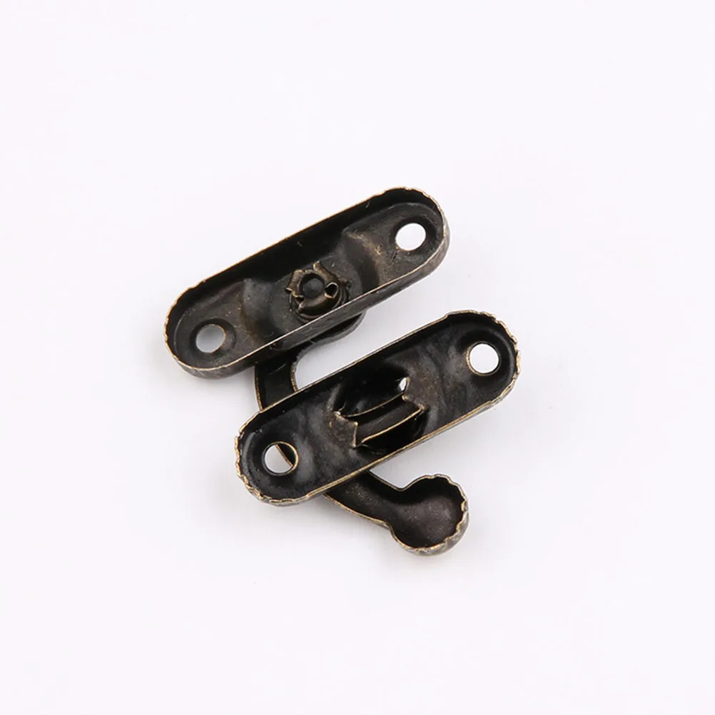

25Pcs Lock Latch Box Clasp Heavy Duty Iron Horn Lock for Wood Jewelry Boxes Trunk Case Cabinet Bronze Swing
