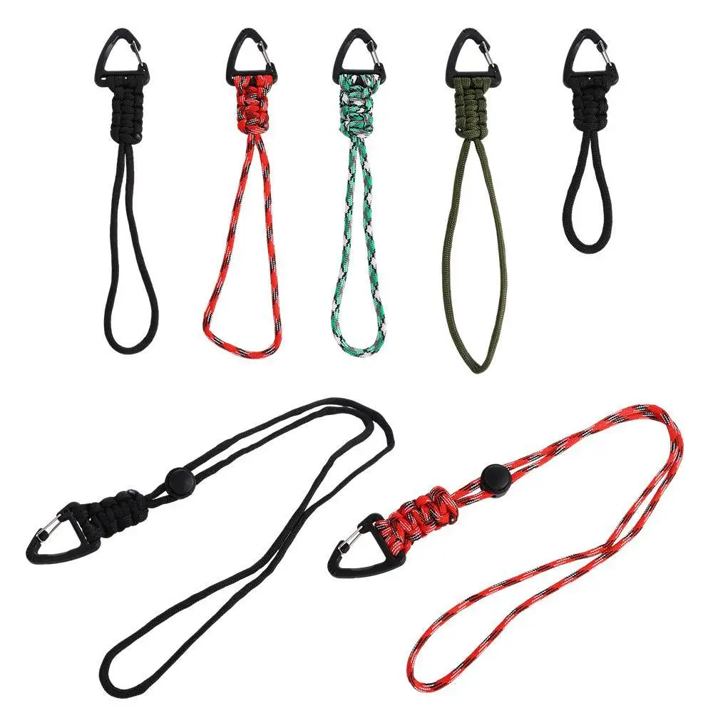 Rope Key Lanyard Outdoor Camping Key Chain Drop Rope Woven Paracord Keychain Backpack Key Ring Hand-Woven Starp Nylon Lanyard
