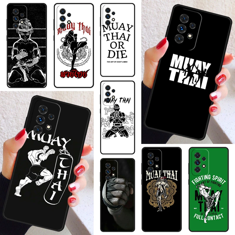 الملاكمة التايلاندية كيك بوكسينغ القتال غطاء لسامسونج غالاكسي A52 A72 A73 A20e A21S A50 A70 A11 A12 A42 A31 A40 A51 A71 A32 A80 A91 #1