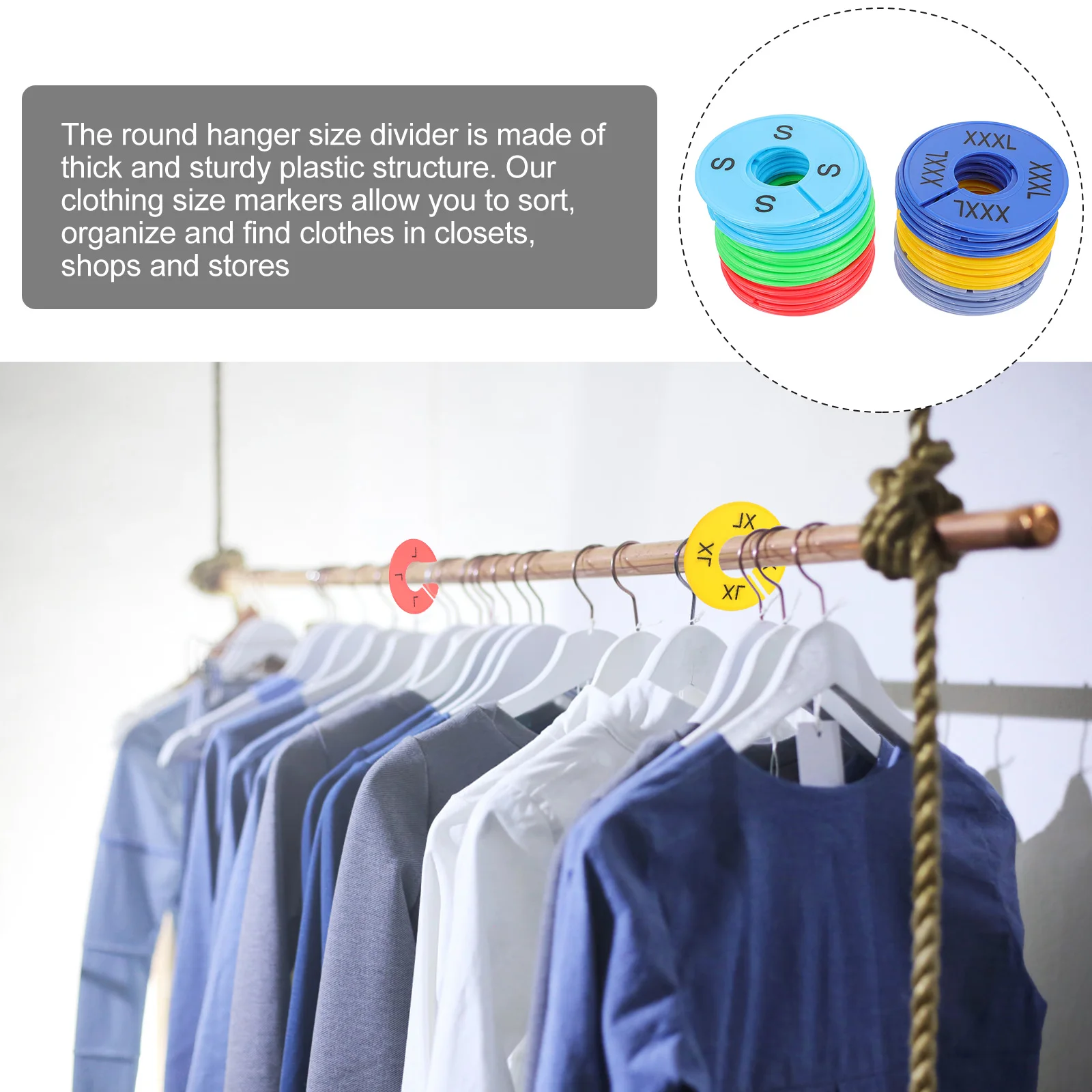 

60pcs Size Separator Closet Divider Plastic Clothes Dividers Clothing Rack Pants Hangers Bright Color Design ganize Clothes
