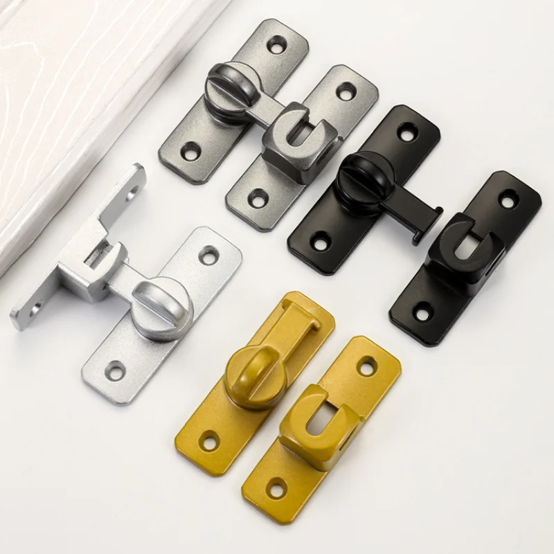

No-Drill 90-Degree Sliding Door Bolt — Zinc Alloy Latch, Lock, and Hasp — The Ultimate Anti-Theft Device