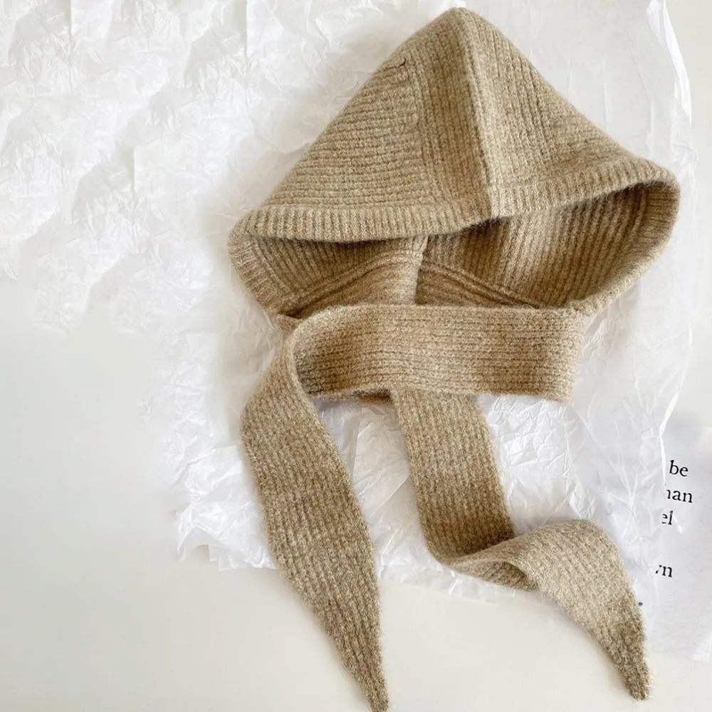 

Korean Winter Balaclavas Cap Windproof Warm Knitted Hooded Hat Thick Ski Neck Collar Scarf Cap Men Women