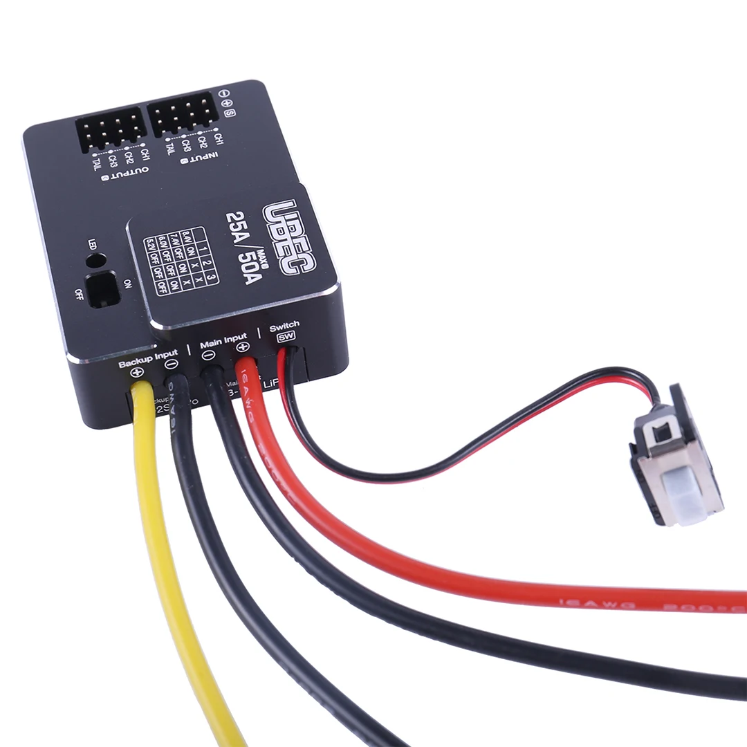 

Hobbywing UBEC 25A HV 3-18S Module 25A External Switching for DIY FPV Mini Racing Quadcopter Drone