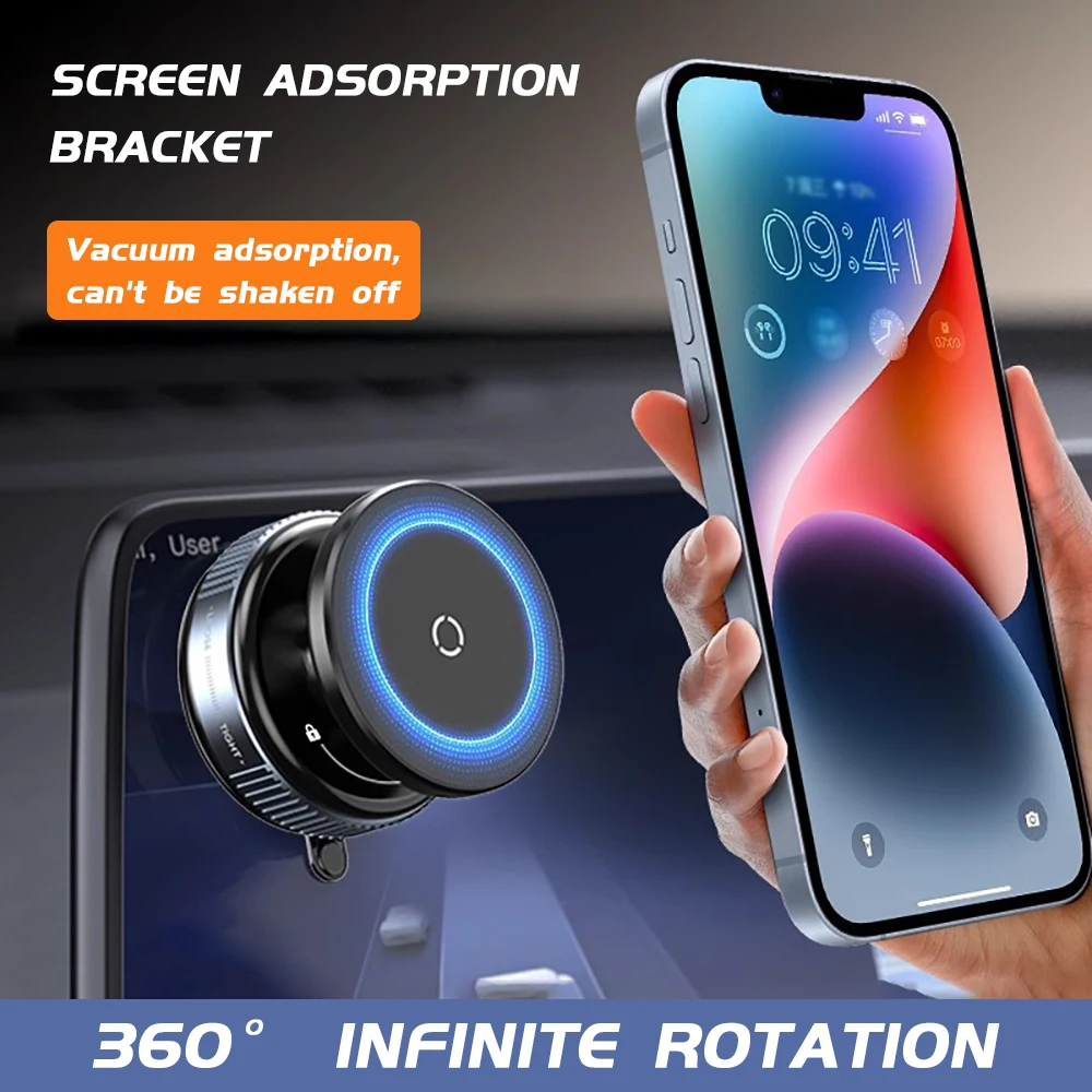 

Magnetic Car Mount Mobile Phone Holder Vacuum Adsorption 360° Rotation Super Strong Suction Bracket For iPhone 17-11 Smartphone