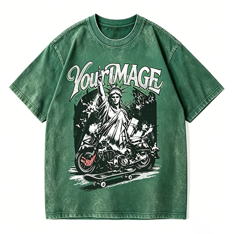 

Customizable Oversized T-Shirt Upload Your Own Front Art 100% Cotton Vintage Washed