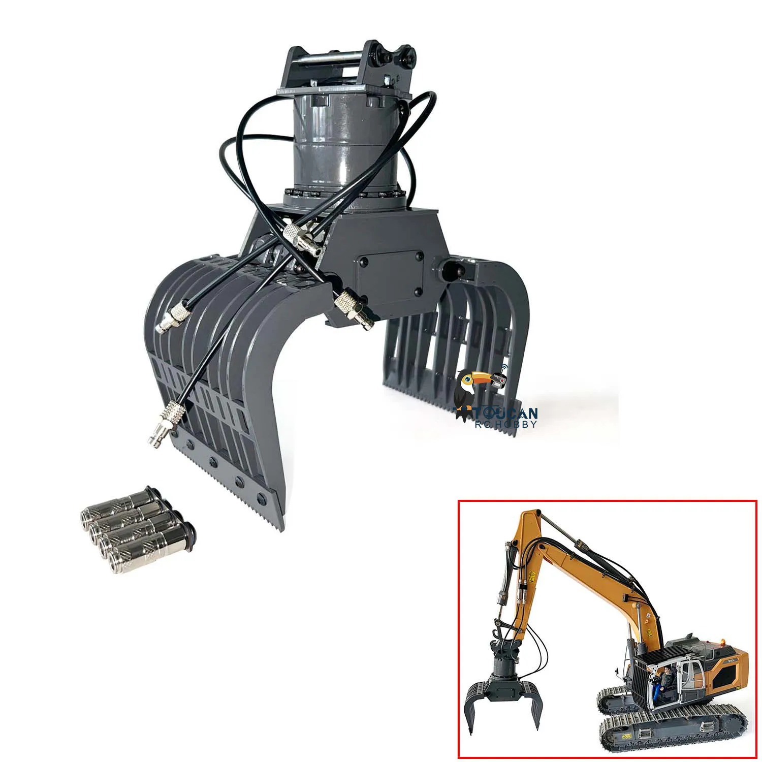 

1/14 RC Hydraulic Claw Metal Grab for XDRC 945 Remote Control Excavator Digger Model Upgraded Part Accessories TH22780