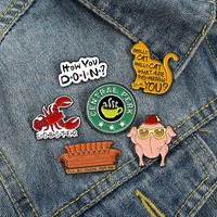 New Creative American TV Series Friends Pin Cartoon Cute Lobster Sofa Shaped Letter Pin Badge