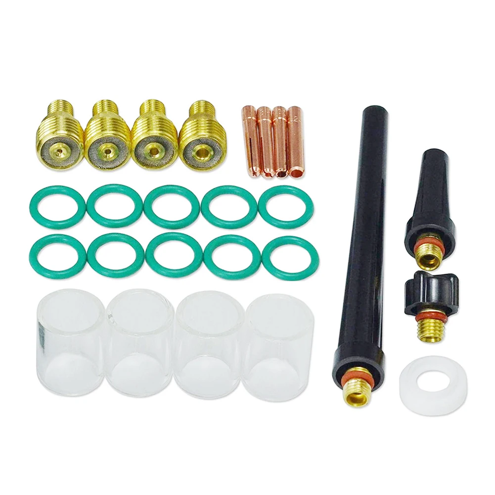 Resilient TIG Gas Lens Collet Body Cup Set—For DB SR WP 9 20 25 TIG Welding Torch—26 Pieces for Unsurpassed Welding Performance