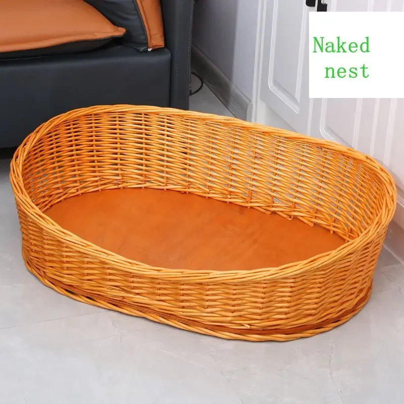 

Doghouse rattan pet cat dog detachable washable mat, cool mat, willow woven water wash quick drying doghouse