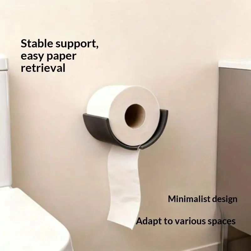 Kreativer, wandmontierter, wasserdichter Toilettenpapierhalter in Schwarz, einfach zu installieren für die Badezimmereinrichtung. – Detail 3