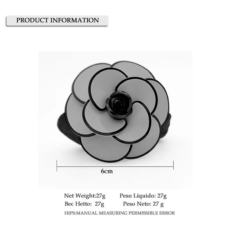 A Paris French Design Camellia Flower Elastic Hair Ties Rope for Women Girls Hair Accessory Ornament Jewelry for Christmas image 5