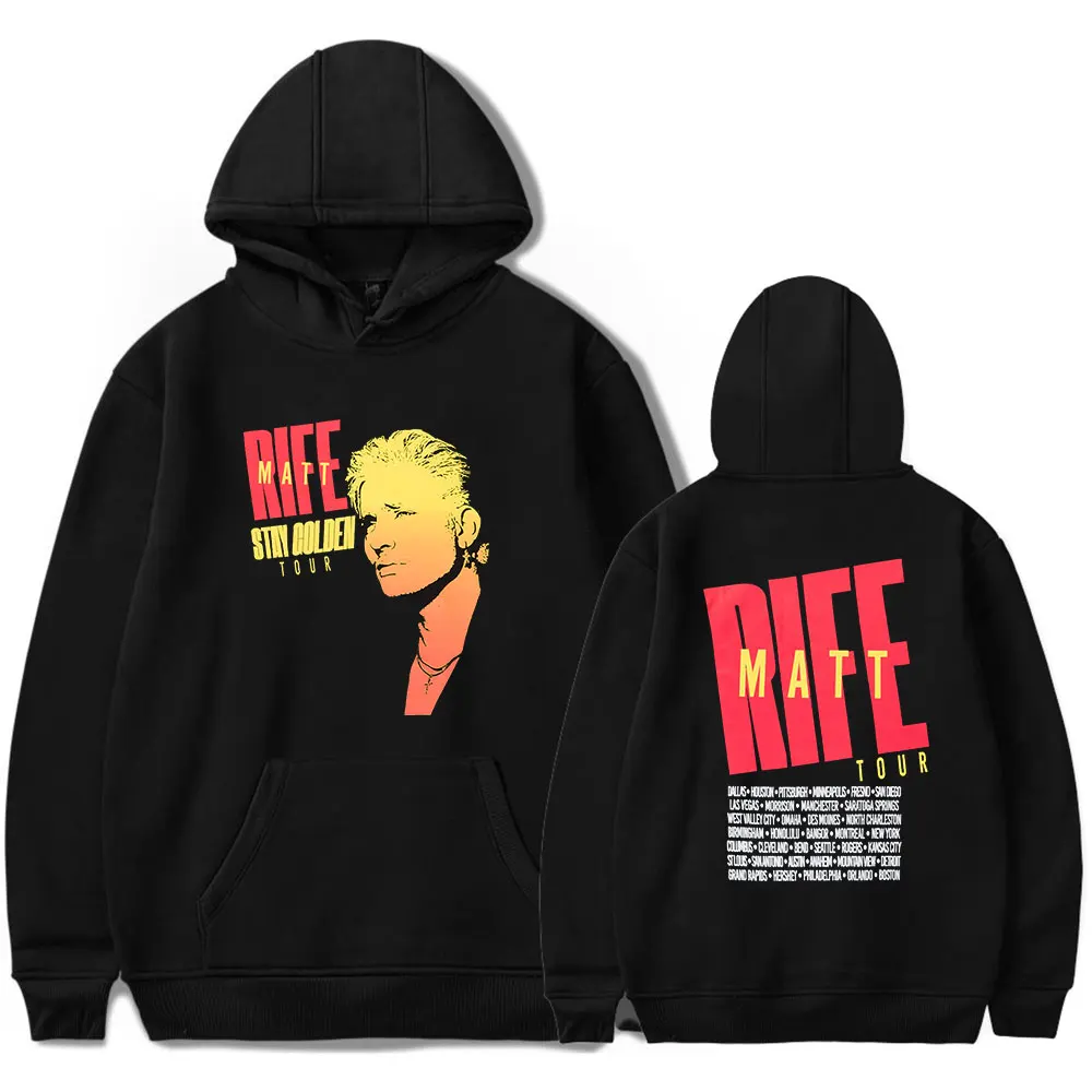 Matt Rife Stay Golden Tour 2025 Bluzy z kapturem Merch Damskie Męskie Długi rękaw Moda Codzienne Bluzy z kapturem
