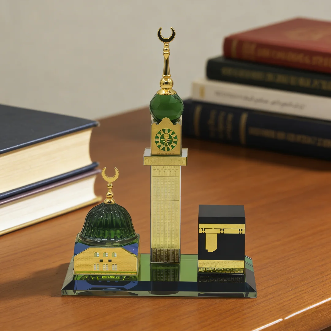 Set of three clock ornaments with gold plating that resists fading; a distinctive complete craft gift for relatives and friends
